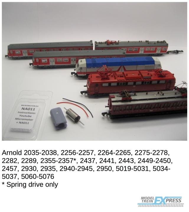 Micromotor.EU NA011 Arnold BR 240, BR 96 Gt 2 x 4/4, BR 150, BR 116 E16, ET 88, BR 420, US loco S2