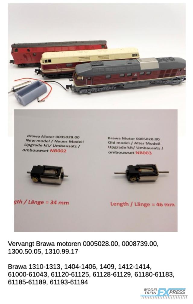 Micromotor.EU NB002 Brawa BR 118, BR 119, BR 132, BR 229, BR 232, BR 233, BR 234, Ludmilla, V 180, V 240, V 300