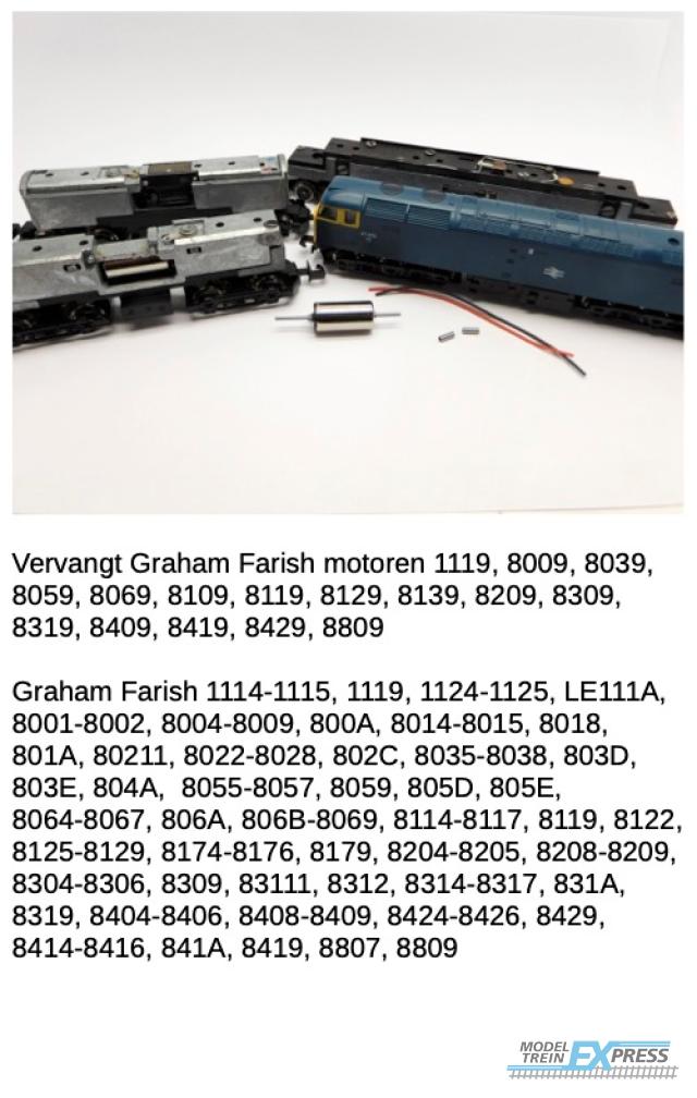 Micromotor.EU NG002 Graham Farish Class 20, 25, 31, 33, 37, 40, 43, 47, 50, 52, 55, 56, 57, 91, AEC Railcar