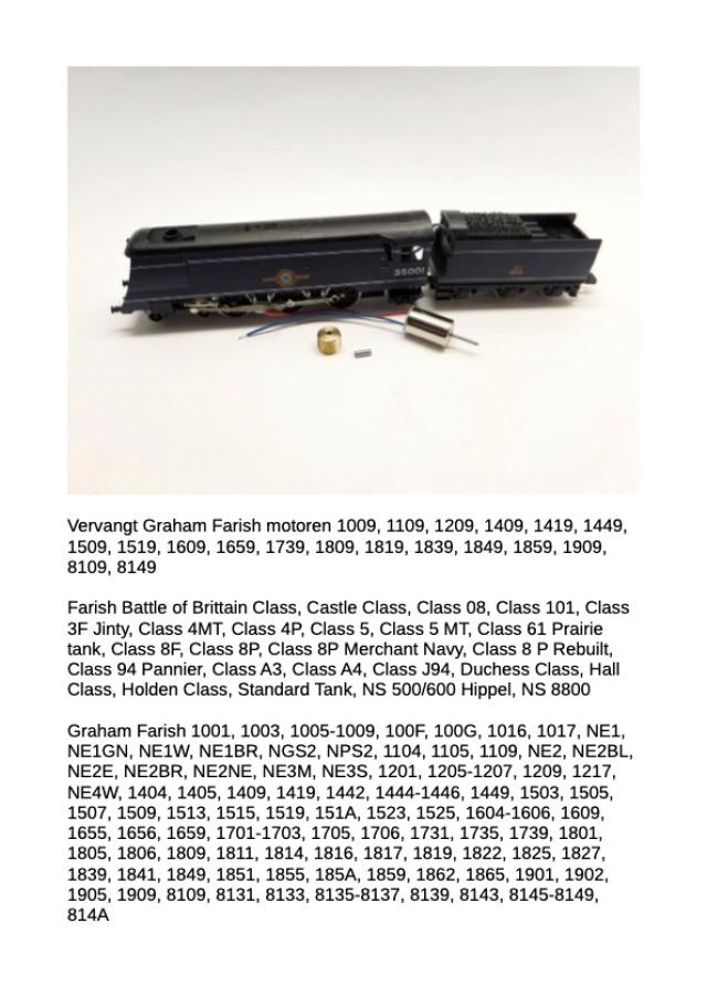 Micromotor.EU NG003G Diverse Graham Farish loks - zie foto