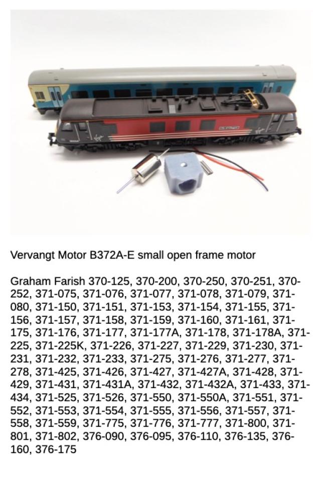 Micromotor.EU NG004 Graham Farish Class 25, 37, 40, 47, 55, 90, 91, 158 DMU, 159 DMU, 170 DMU - Split frame models