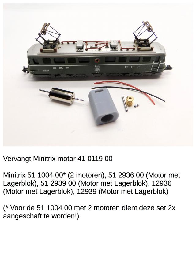 Micromotor.EU NM038G Minitrix Ae 6/6 (Motor mit Lagerblock)