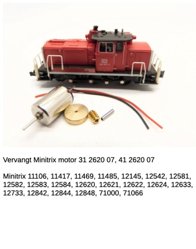 Micromotor.EU NM044C Minitrix V 60, BR 360 (Modell mit Schnittstelle), BR 260, BR 261, BR 360, BR 361, BR 362, BR 364, SNCB Reeks 80