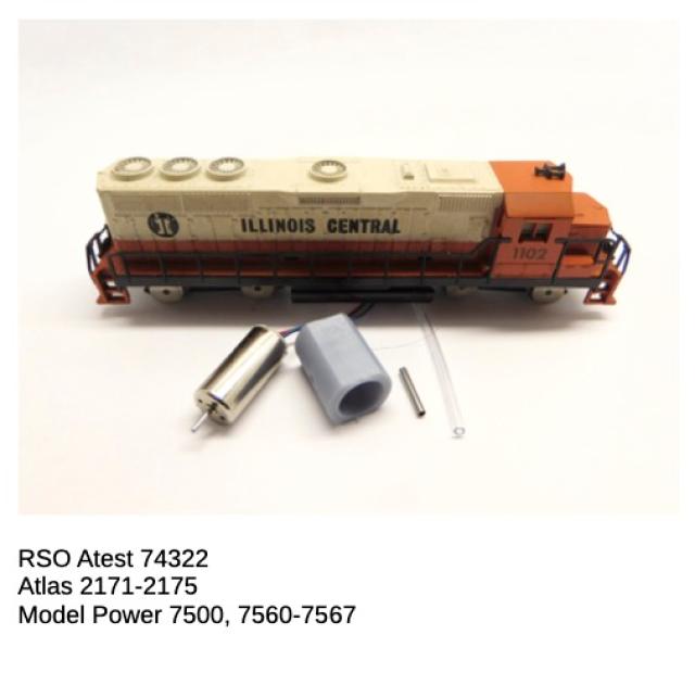 Micromotor.EU NME003G Mehano, RSO Atest , Atlas, Model power,Life Like GP40-old motor