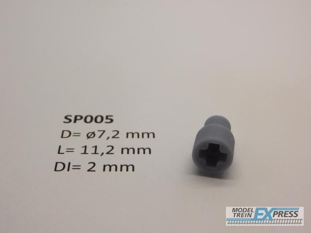 Micromotor.EU SP005 ø 7.2 x 11.2 with cross - for 2 mm shaft