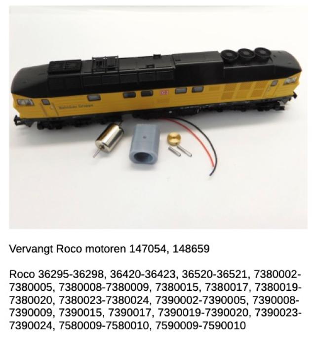 Micromotor.EU TRC007F Roco BR 120/132/142/233/233/255/648, Ludmilla, M62, Rh 781, T 679