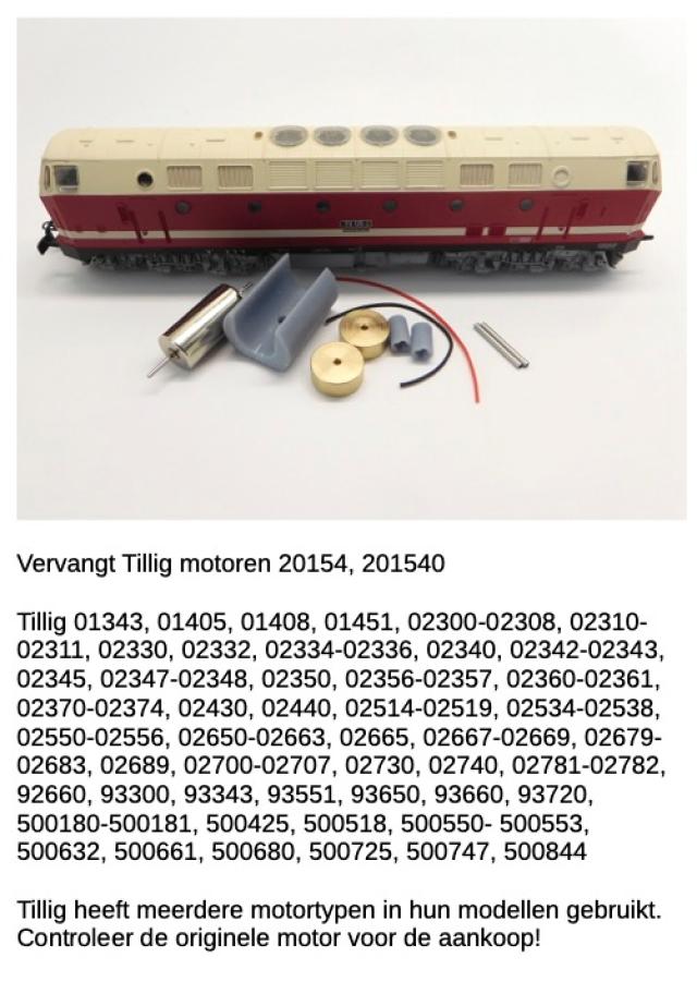Micromotor.EU TTI006C Tillig BR 101, 103, 112, 114, 118, 119, 143, 155, 212, 215, 218, 219, 220, 221, 225, 229, 243, 250, CFL 1600, FP7, M61, Nohab, V169, V170, V180, V200, V240