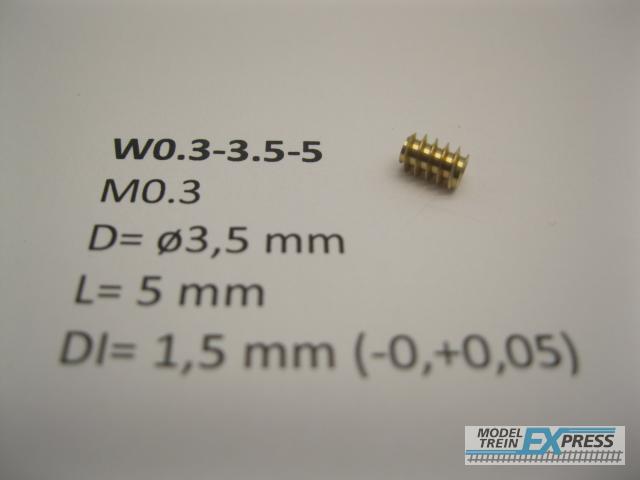Micromotor.EU W0.3-3.5-5 M0.3 D=ø3.5 L=5 DI=1.5 mm
