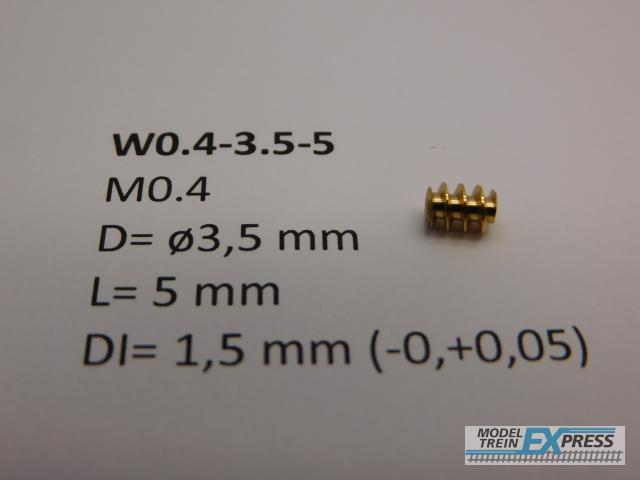 Micromotor.EU W0.4-3.5-5 M0.4 D=ø3.5 L=5 DI=1.5 mm
