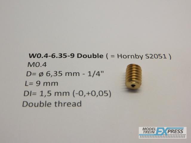 Micromotor.EU W0.4-6.35-9 DOUBLE M0.4 D=ø6.35 L=9 DI=1.5 mm double (Hornby S2051 - X04)