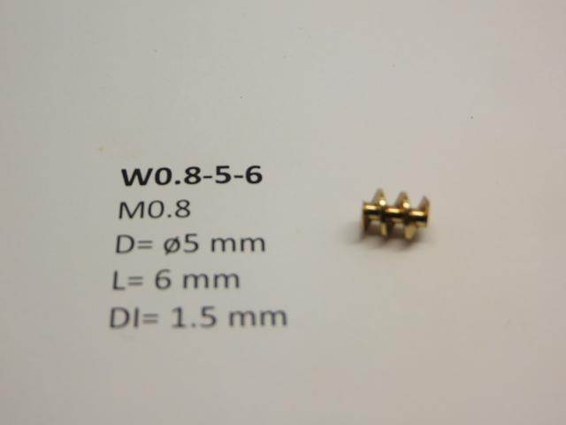 Micromotor.EU W0.8-5-6 M0.8 D=ø5 L=6 DI=1.5 mm
