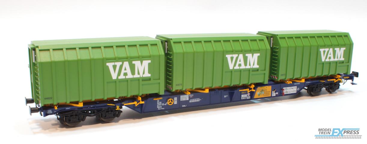 Modeltreinexpress 1001 Slps containerdraagwagen 83 84 NS 479 6 143-7 "VAM"