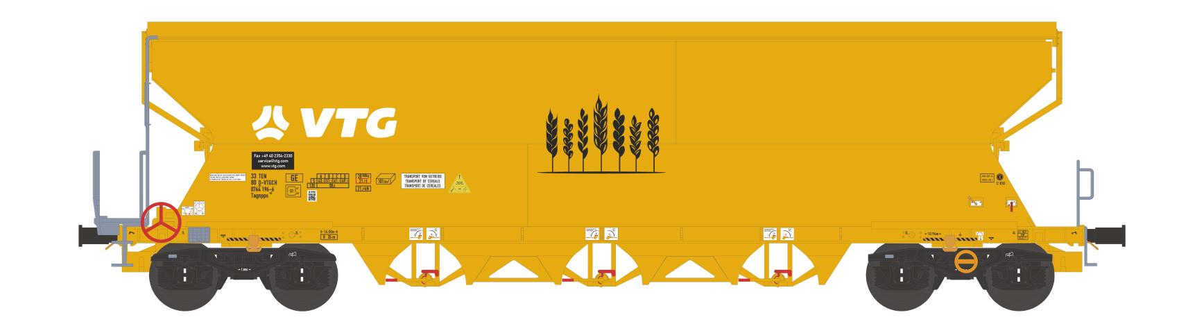 NME 506647 Getr.wag. Tagnpps 101m³, "VTG", gelb, VTG-Logo weiß, geänd. Wag.nr.
