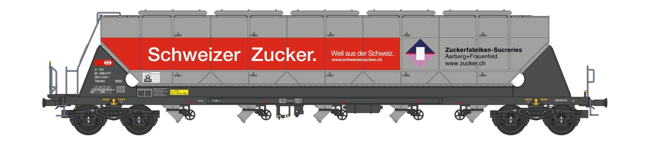 NME 510629AC Getr.wag. Tagnpps 96,5m³, rot/silber, SBB; geänd. Wag.nr., AC