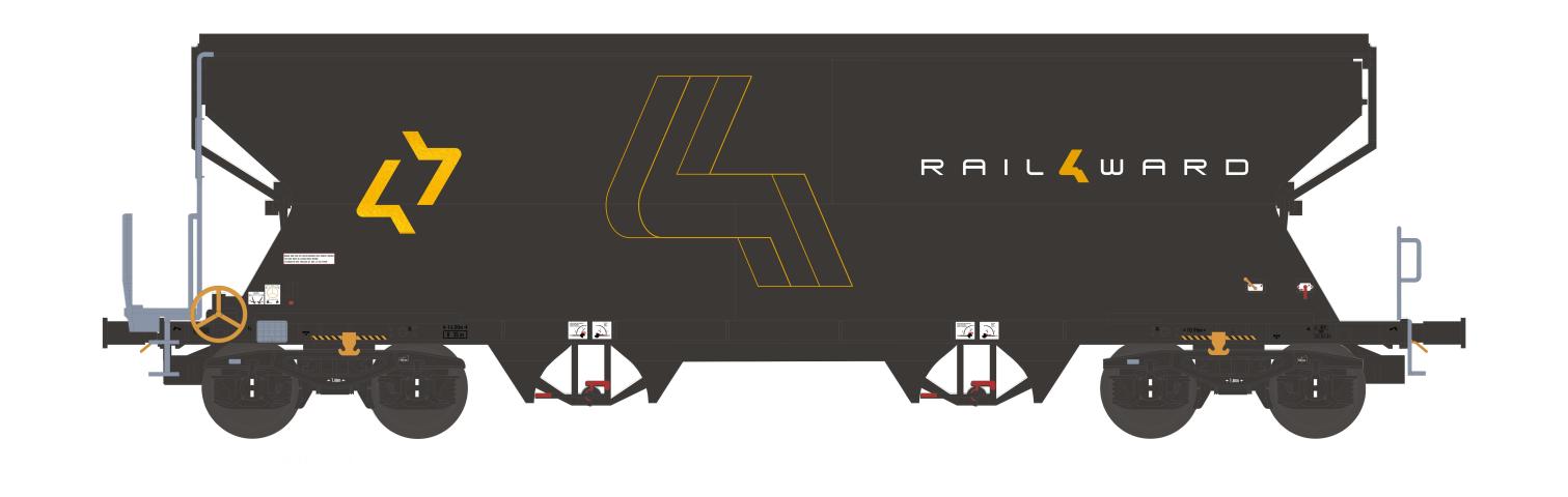 NME 518621AC Getr.wag. Tagnpps 95m³ "RAIL4WARD", schwarz, geänd. Wag.nr., AC