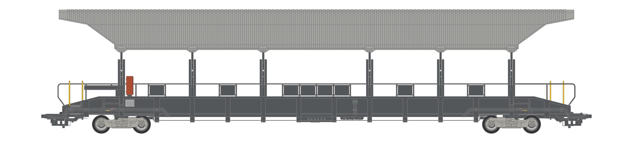 NME 537510 Mittelwag. Zug #41 überdacht, o. Überfahrblech