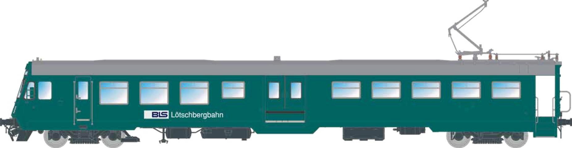 NME 537595 Stw. #943 m. Zugzielanz., altes BLS Logo, dkl.grün, m. Inn.bel., AC dig.