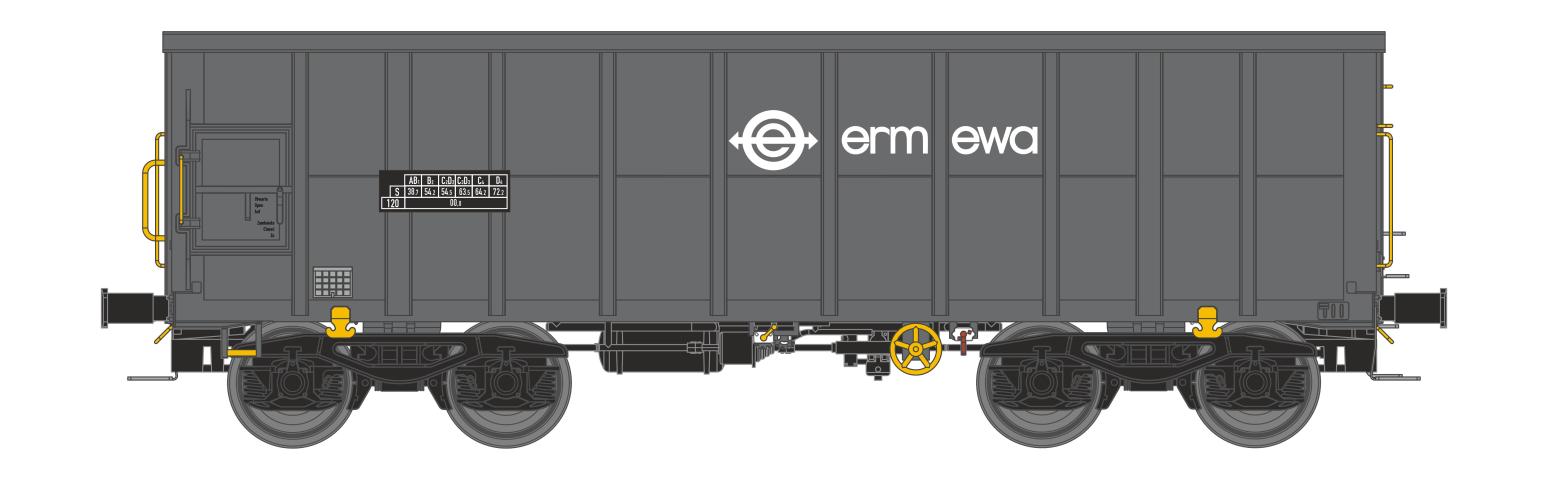 NME 547600AC Off. Güterwag. Eamnos 11,3m "ERMEWA", dkl.grau, AC