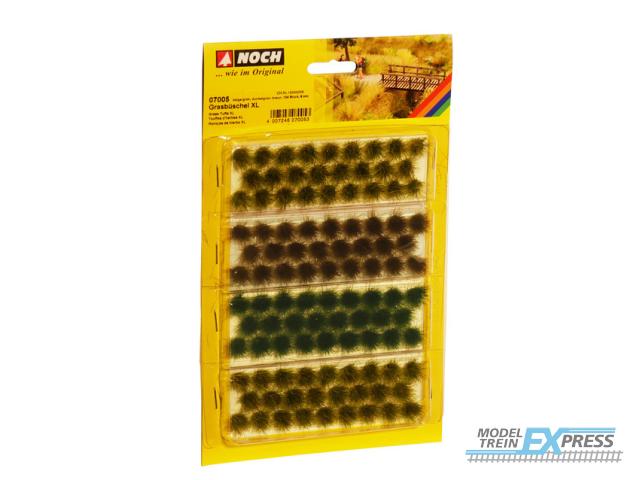 Noch 07005 Grasbüschel XL beige-grün, dunkelgrün, braun, 104 Stück, 9 mm (G,0,H0,H0e,H0m,TT,N,Z)