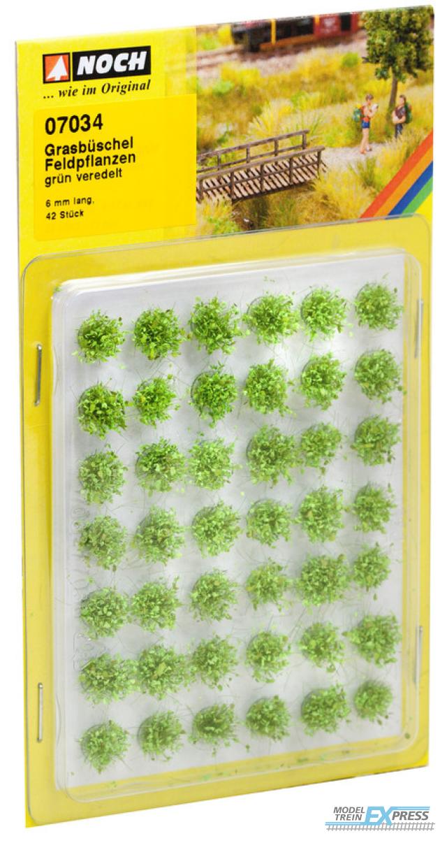 Noch 07034 Grasbüschel Mini-Set "Feldpflanzen" grün, 42 Stück, 6 mm (G,1,0,H0,H0m,H0e,TT,N,Z)