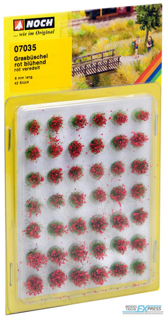 Noch 07035 Grasbüschel Mini-Set "blühend" rot, 42 Stück, 6 mm (G,1,0,H0,H0m,H0e,TT,N,Z)