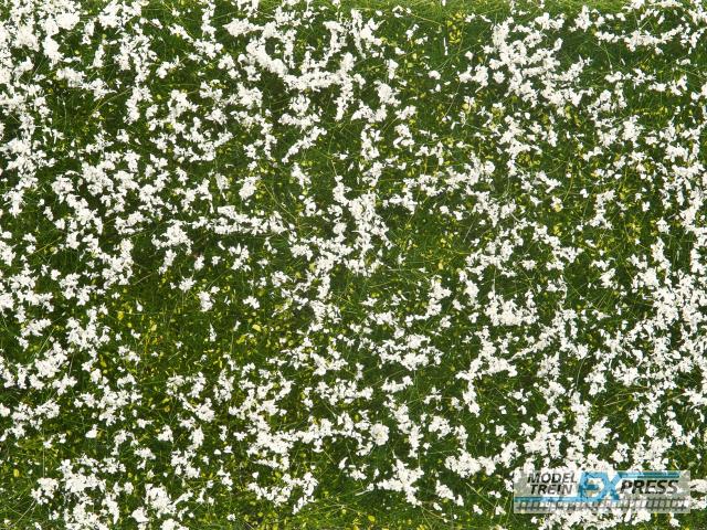 Noch 07256 Bodendecker-Foliage Wiese weiß 12 x 18 cm (G,1,0,H0,H0m,H0e,TT,N,Z)