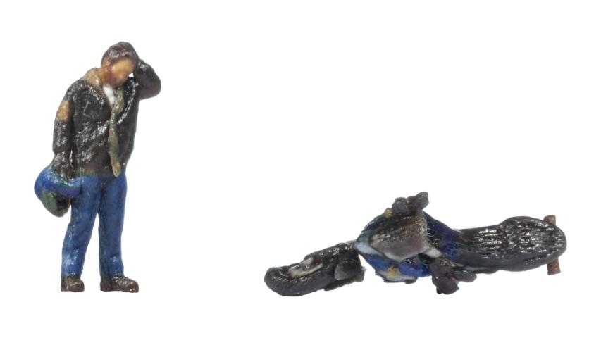 Noch 10909 Motorfiets ongeval + bestuurder (1:87)