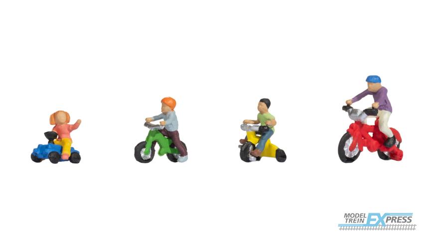 Noch 15908 Kinderen op kinderfietsen (4 figuren op de fiets/driewieler) (1:87)