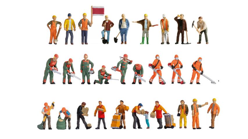 Noch 16052 Op het werk (Mega-Spar-Set) 29 figuren (1:87)