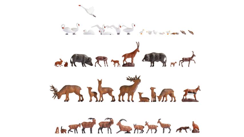 Noch 16053 Wilde dieren (Mega-Spar-Set) 45 figuren (1:87)