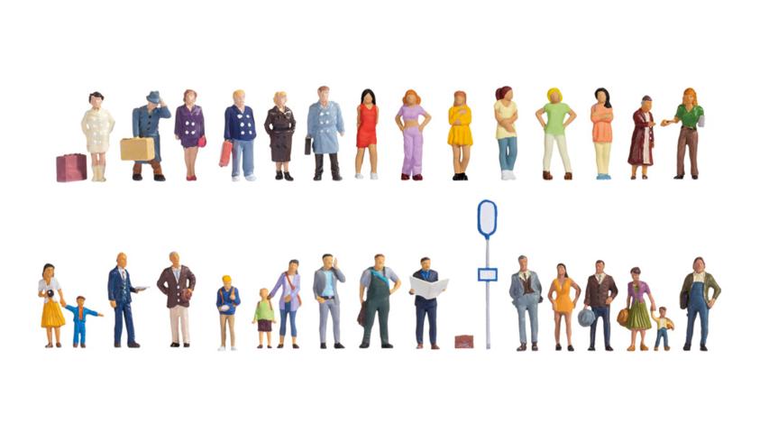 Noch 16054 Staande en lopende (Mega-Spar-Set) 30 figuren (1:87)