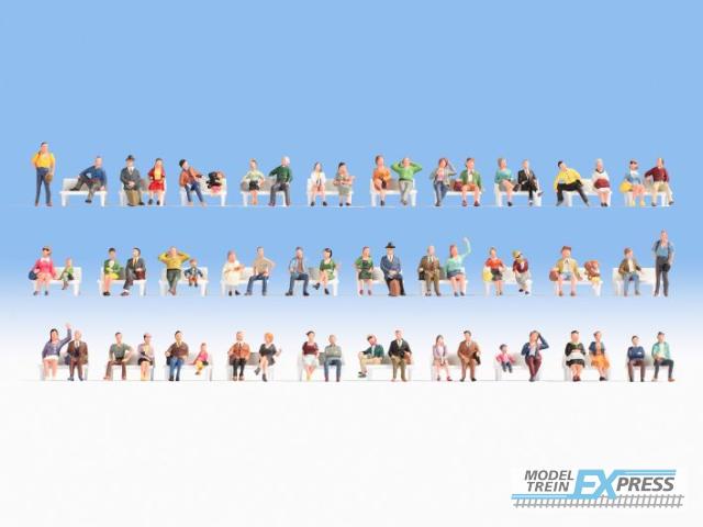 Noch 16071 Mega-Spar-Set "Sitzende" 60 Figuren, ohne Bänke (H0)