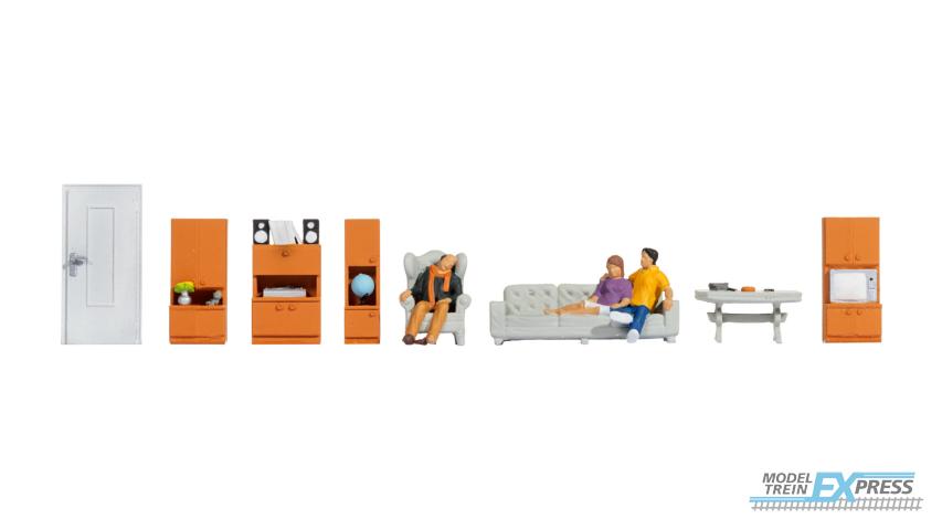 Noch 16286 Woonkamer Figuren-Themenwelt (3 figuren + accessoires) (1:87)