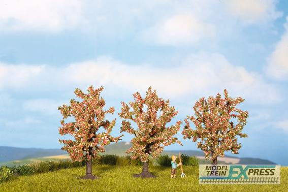 Noch 25112 Obstbäume, rosa blühend, 3 Stück, 8 cm hoch (H0,TT)