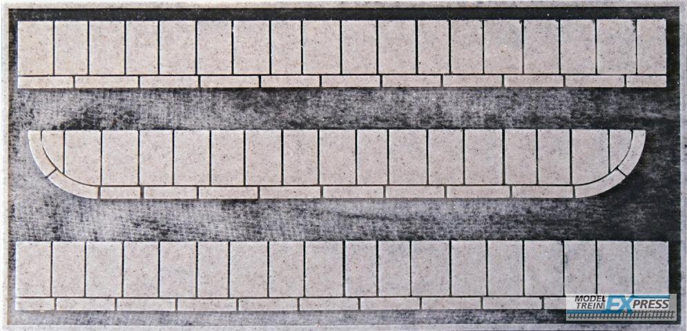 Noch 60340 Stoep / trottoir, beton platen (1,6 cm breed, 86,2 cm lang) (H0)