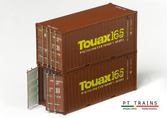 PT Trains 190016 SET 2 X Container 20?DV TOUAX 165th  ANNIVERSARY                           (TGCU2165610 + TGCU2166704)