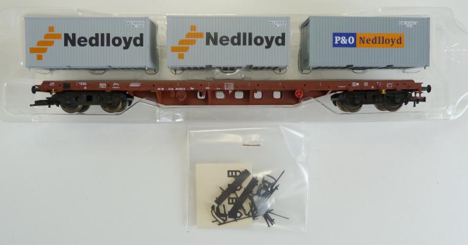 Piko gebruikt materiaal 54164 DB-AG 4-assige containerwagen met 3 X 20' containers "Nedlloyd", in goede staat, niet in originele doos