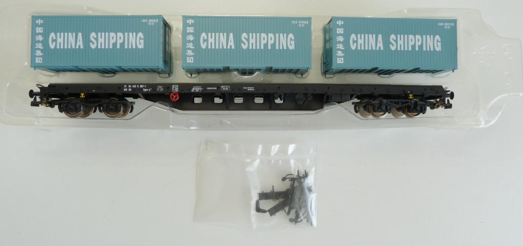 Piko gebruikt materiaal 54822 NS 4-assige containerwagen met 3 X 20' containers "China Shipping", in goede staat, in doos