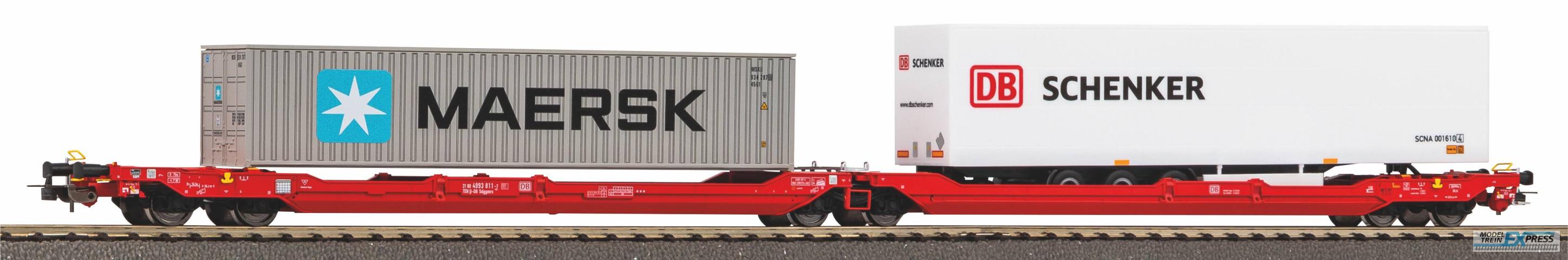 Piko 24619 T3000e DB AG  VI, beladen mit 1x Container 40`Maersk und 1x Trailer PNO