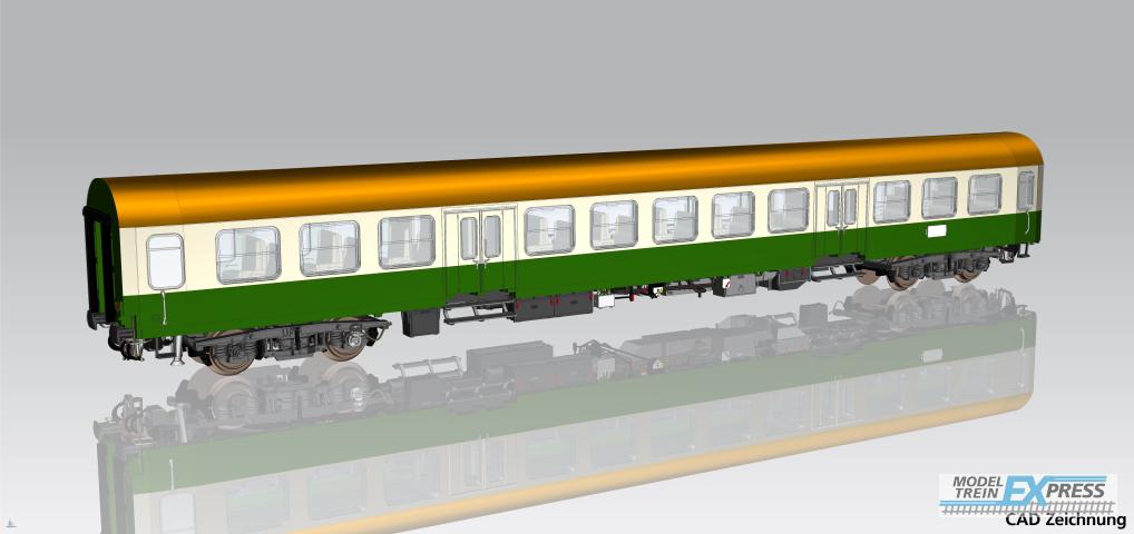 Piko 28004 Halberstädter Mitteleinstiegswg. beige-grün 2. Kl. br. Dach DR IV