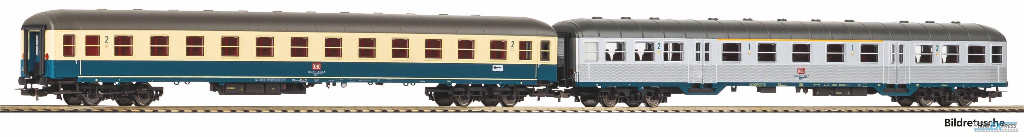 Piko 28325 2er Set Personenwg. 1x 1./2. Kl. Silberling + 1x 2. Kl. Bm 232 DB IV