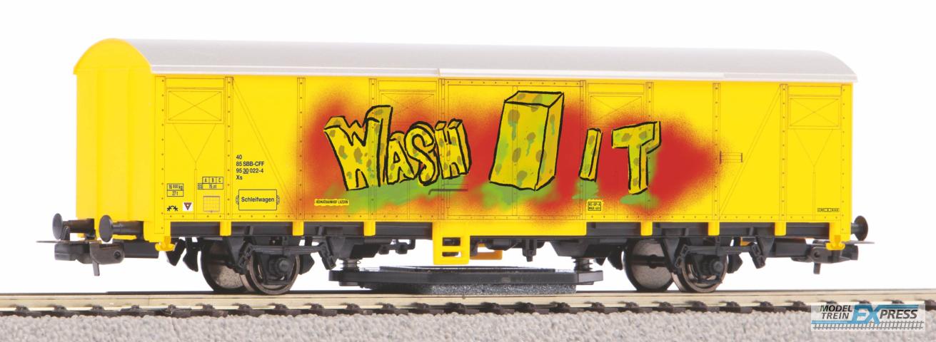 Piko 54309 Schienenreinigungswagen gelb SBB mit Graffiti