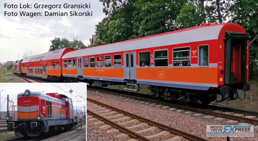 Piko 57114 S-Set Diesellok Sm42 +1x Doppelstockwg. + 1x 120A Personenwg. Polregio A-Gleis & B VI