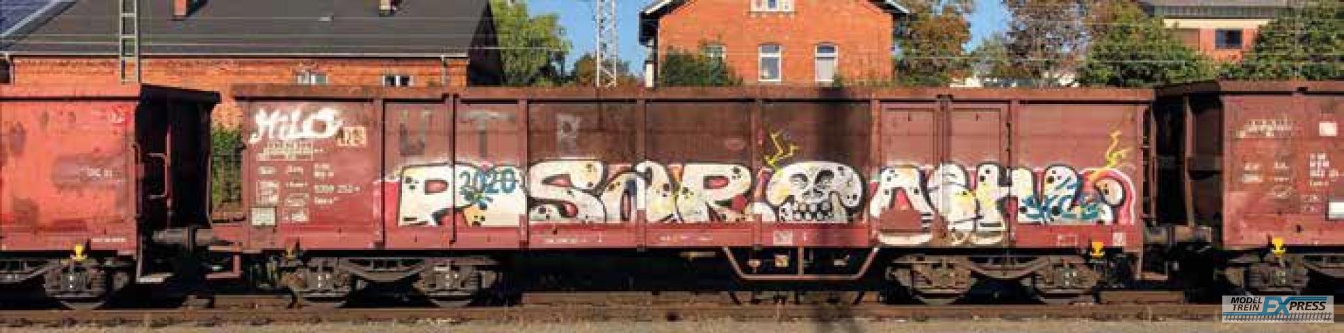 Piko 58392 2er Set Offener Güterwagen Eaos DB AG Ep. V, mit Graffiti