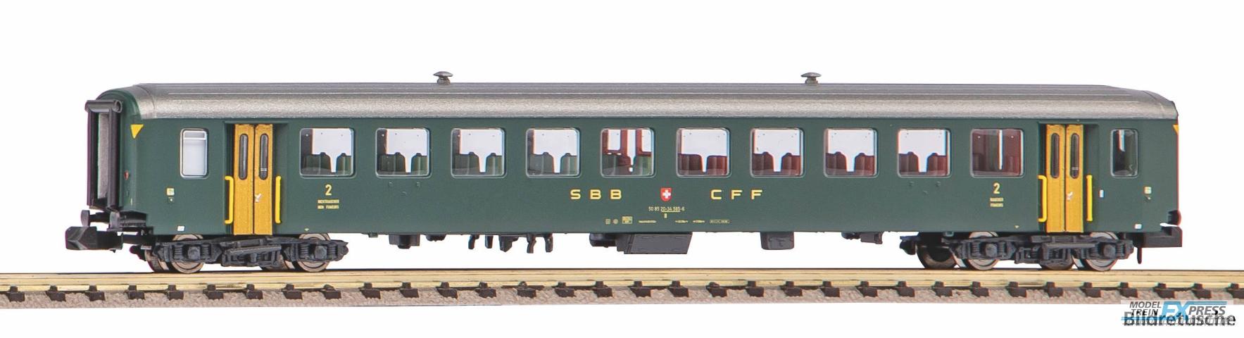 Piko 94384 N-Personenwg. EW I, 2. Kl, 50 85 20-34 565-6 grün mit alter Schrift, SBB, Ep. IV