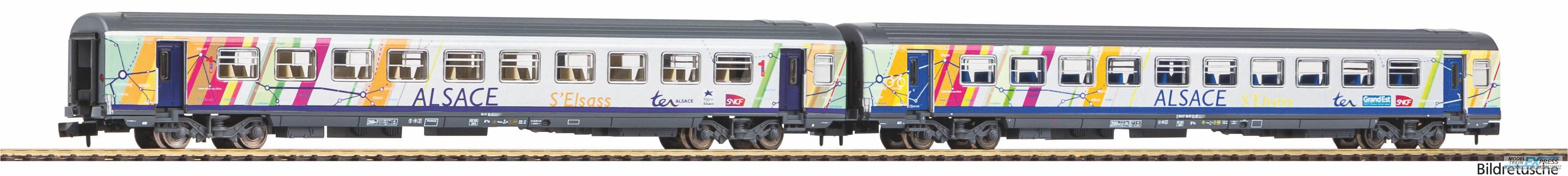 Piko 94509 N-2er Set Corailwg. ALSACE 1.+2.Kl. SNCF VI