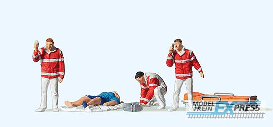 Preiser 10543 Sanitäter, Verletzte auf Decke
