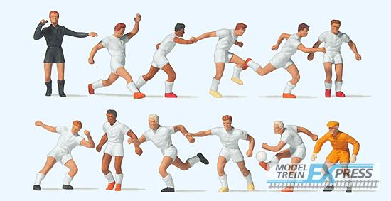 Preiser 10762 Fussballmannschaft. Weiße Trikots und Hosen