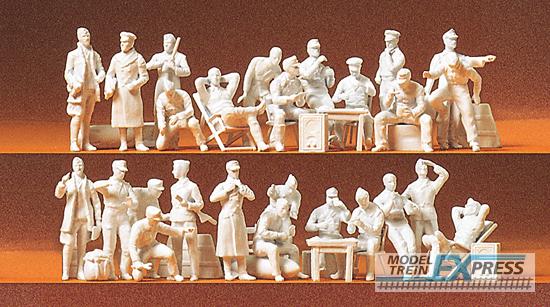 Preiser 16502 Piloten und Bodenpersonal. DR 1935-45. 26 unbemalte Figuren. Zubehör. Bausatz