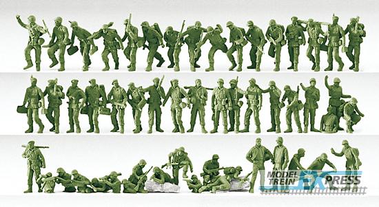 Preiser 16506 Bundeswehr. BRD. Jäger, Pioniere u.a. 50 unbemalte Figuren. Bausatz
